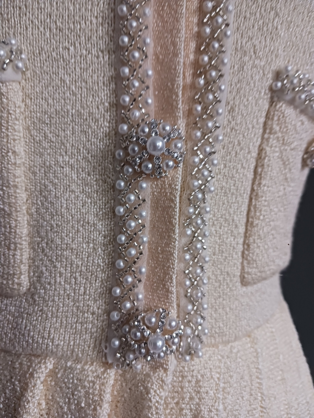 Self -Portreit Cream  Mini Dress SIze M - Picture 7 of 11